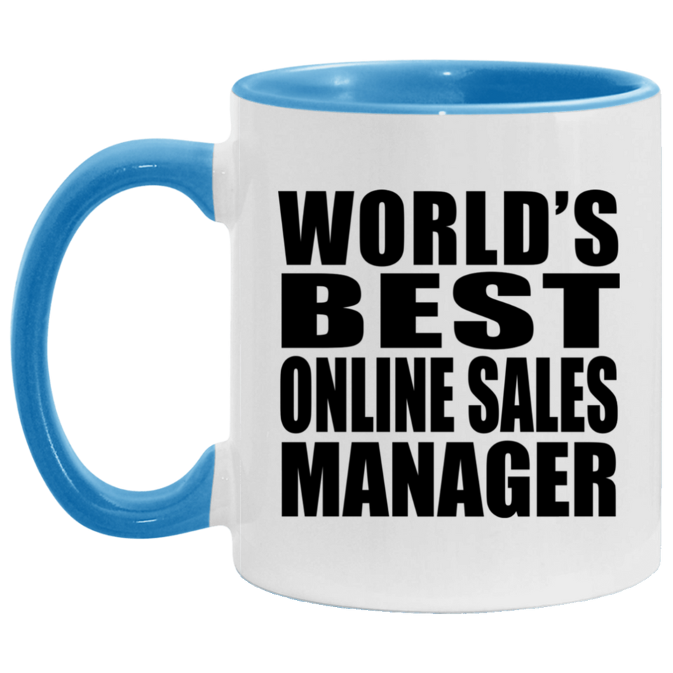 World's Best Online Sales Manager - 11oz Accent Mug Blue