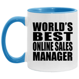 World's Best Online Sales Manager - 11oz Accent Mug Blue