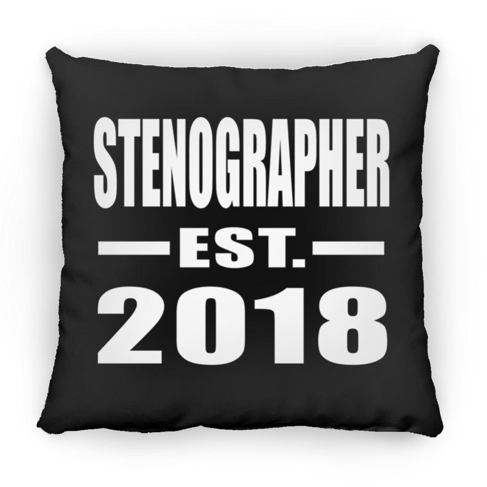 Stenographer Established EST. 2018 - Throw Pillow Black