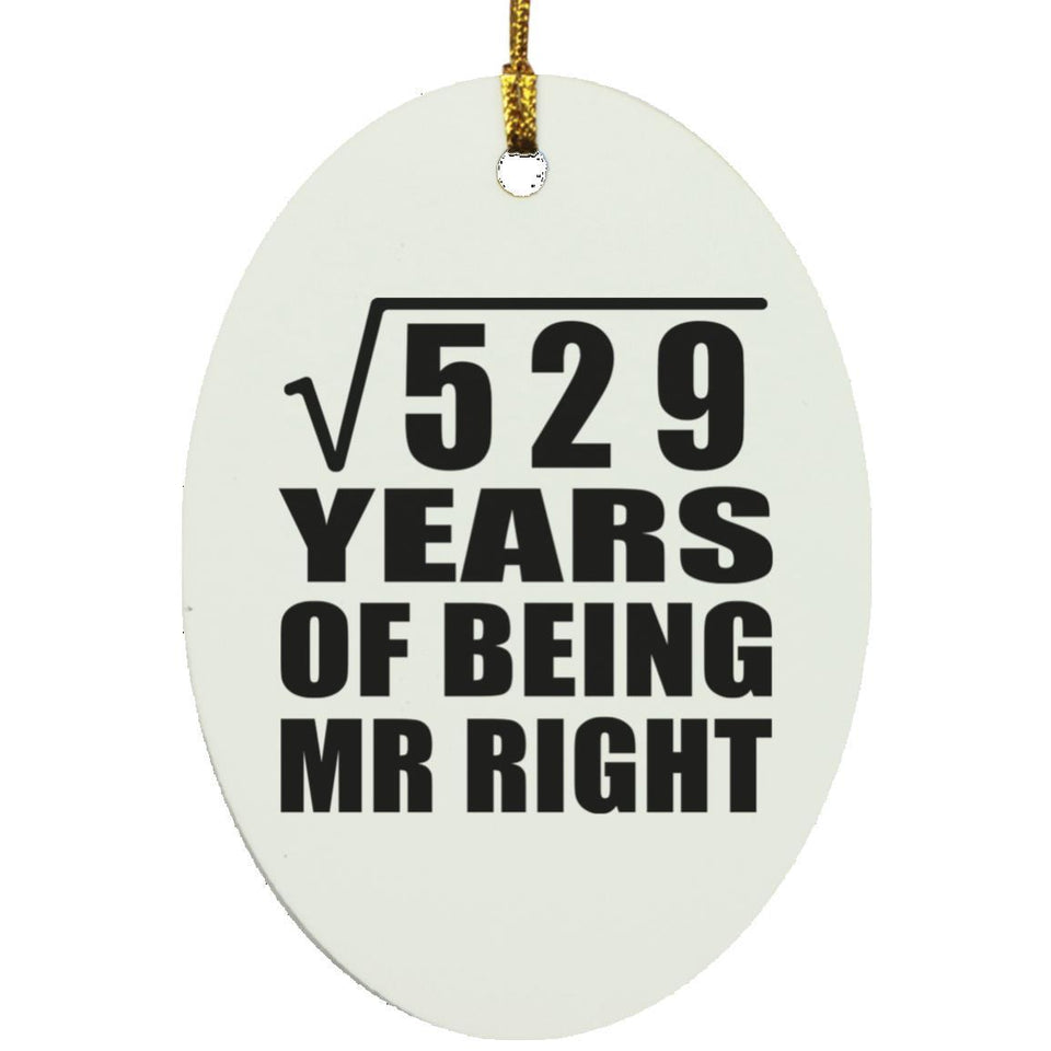 23rd Anniversary Square Root of 529 Years of Being Mr Right - Oval Ornament