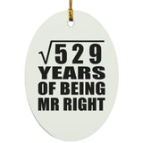 23rd Anniversary Square Root of 529 Years of Being Mr Right - Oval Ornament