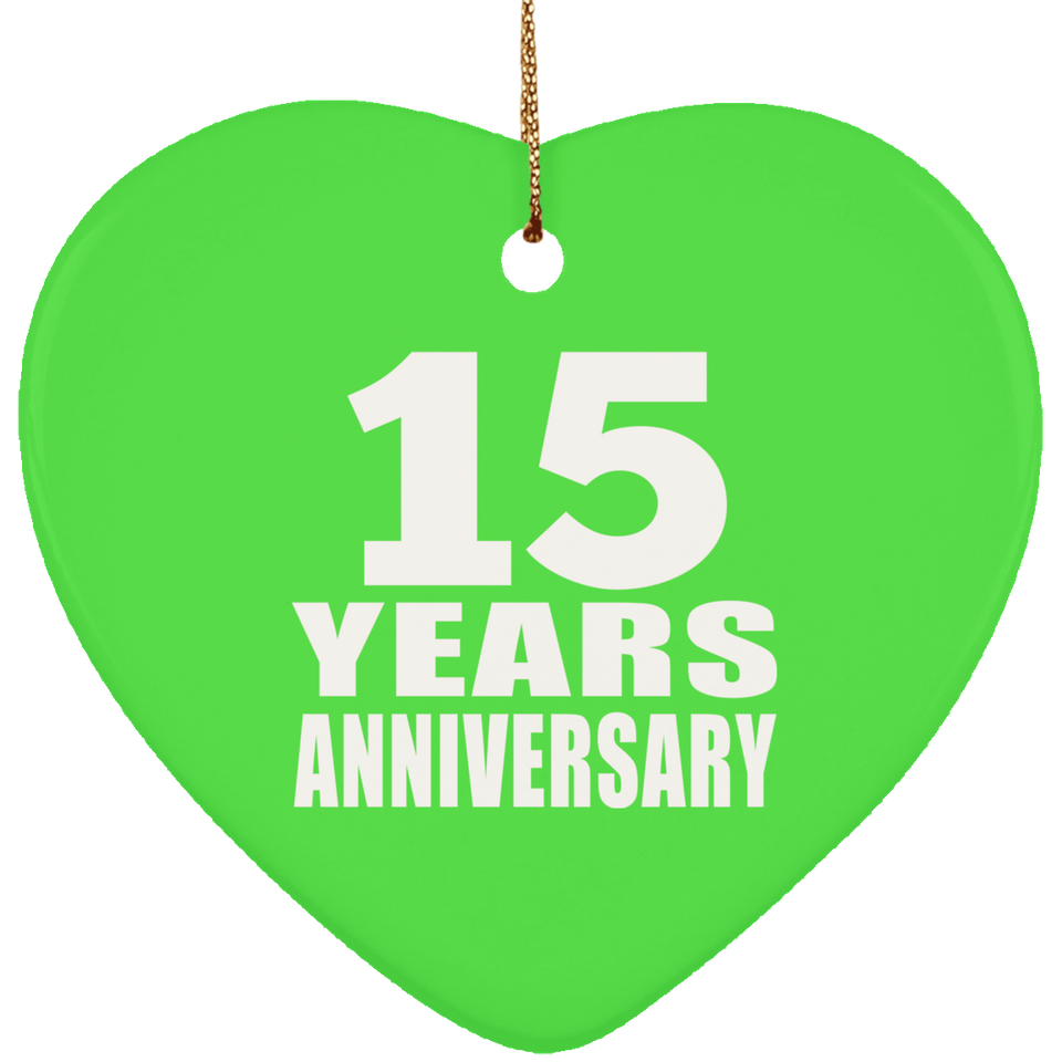 15th Anniversary 15 Years - Heart Ornament