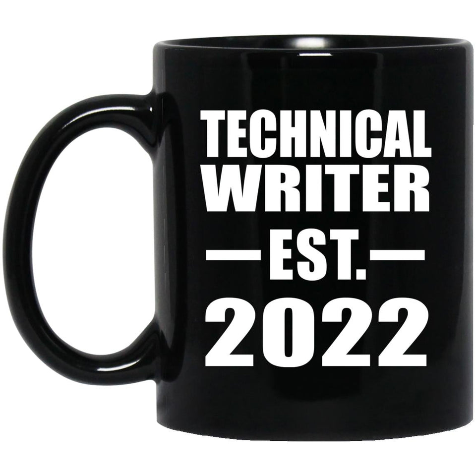 Technical Writer Established EST. 2022 - 11oz Coffee Mug Black