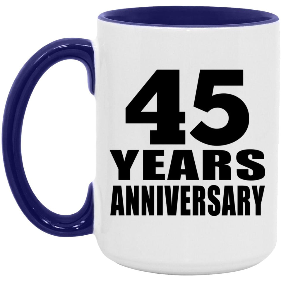 45th Anniversary 45 Years Anniversary - 15oz Accent Mug Purple