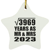 63rd Anniversary Square Root of 3969 Years As Mr & Mrs 2023 - Star Ornament
