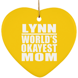 Lynn World's Okayest Mom - Heart Ornament