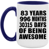 83rd Birthday 83 Years 996 Months 30315 Days Of Awesome - 15oz Accent Mug Purple