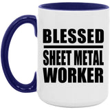 Blessed Sheet Metal Worker - 15oz Accent Mug Purple