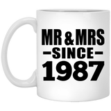 37th Anniversary Mr & Mrs Since 1987 - 11 Oz Coffee Mug
