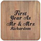 First Year As Mr & Mrs Richardson - Drink Coaster C