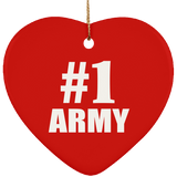 Number One #1 Army - Heart Ornament