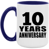 10th Anniversary 10 Years Anniversary - 15oz Accent Mug Purple