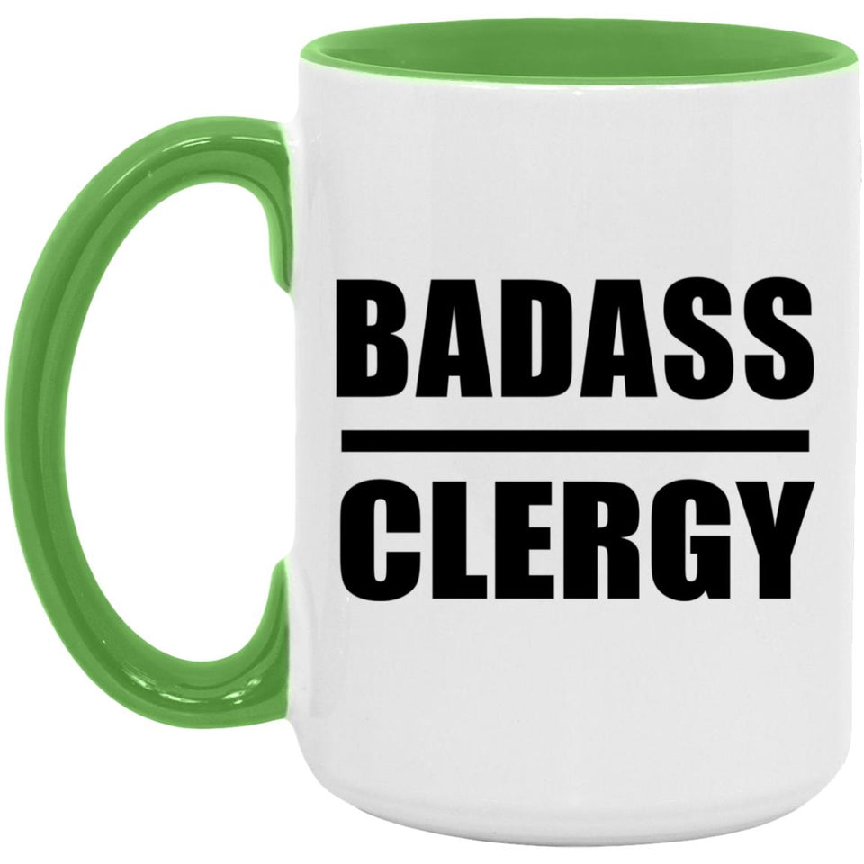 Badass Clergy - 15oz Accent Mug Green