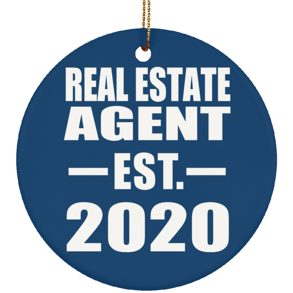 Real Estate Agent Established EST. 2020 - Circle Ornament