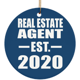 Real Estate Agent Established EST. 2020 - Circle Ornament