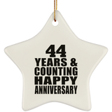 Happy 44th Anniversary 44 Years & Counting - Star Ornament