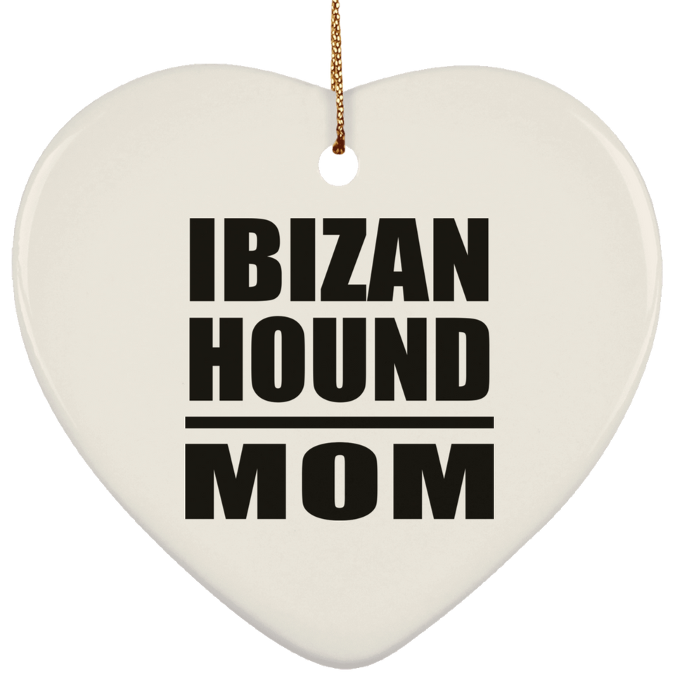 Ibizan Hound Mom - Heart Ornament