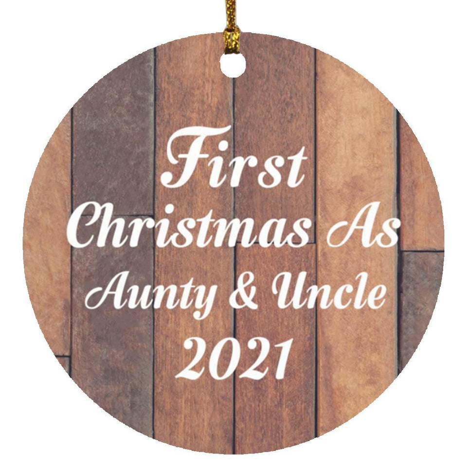 First Christmas As Aunty & Uncle 2021 - Circle Ornament E