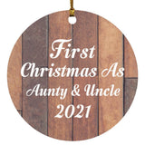 First Christmas As Aunty & Uncle 2021 - Circle Ornament E