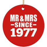 47th Anniversary Mr & Mrs Since 1977 - Circle Ornament