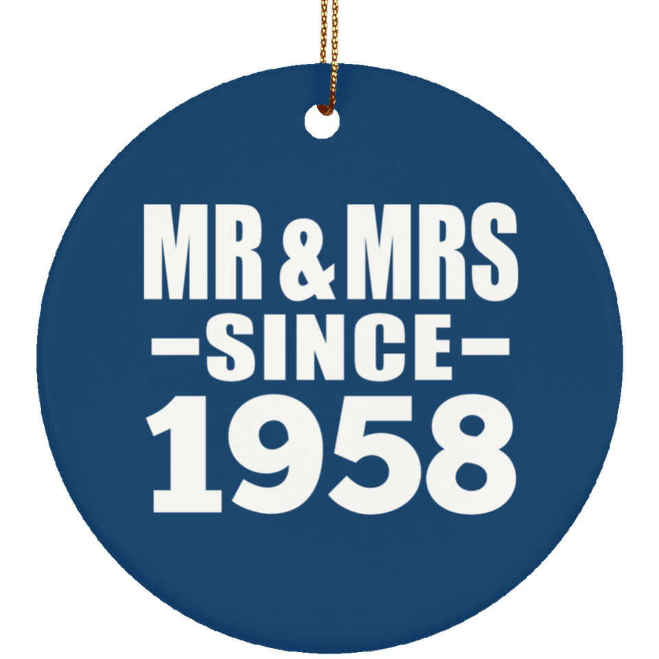 66th Anniversary Mr & Mrs Since 1958 - Circle Ornament