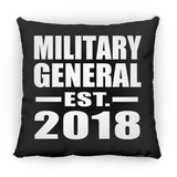Military General Established EST. 2018 - Throw Pillow Black