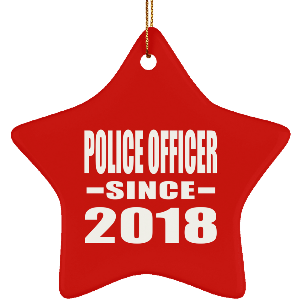 Police Officer Since 2018 - Star Ornament
