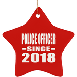Police Officer Since 2018 - Star Ornament