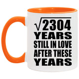 48th Anniversary Square Root of 2304 Years Still In Love - 11oz Accent Mug Orange
