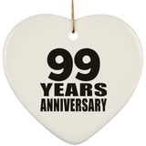 99th Anniversary 99 Years - Heart Ornament