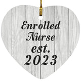 Enrolled Nurse Established Est. 2023 - Heart Ornament F