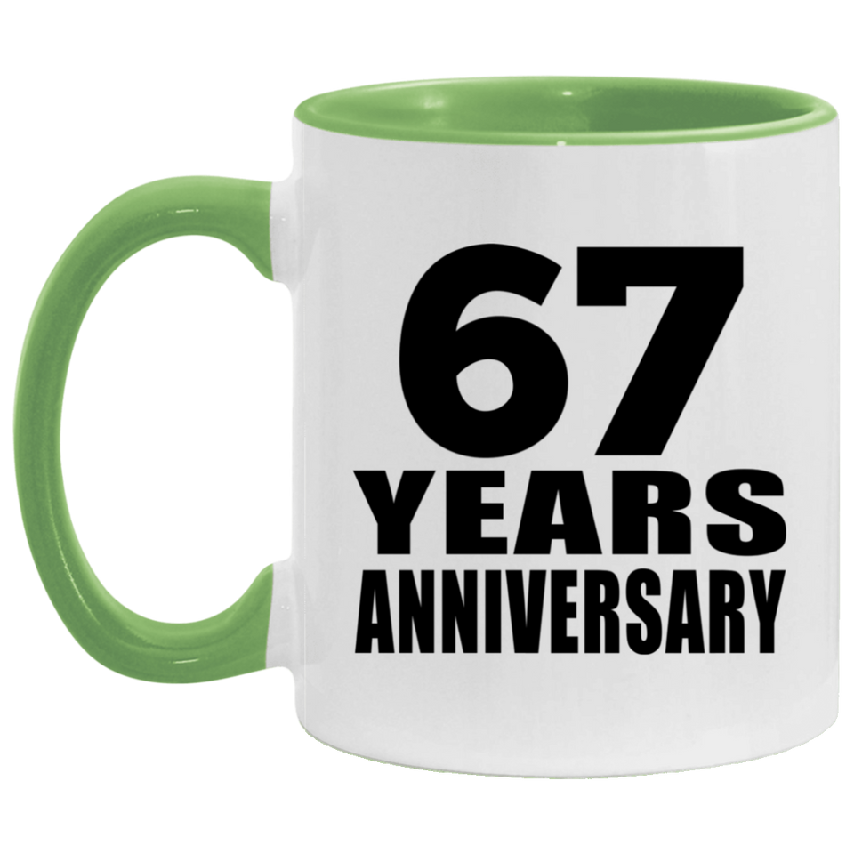 67th Anniversary 67 Years - 11oz Accent Mug Green