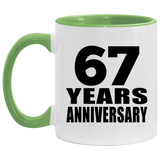 67th Anniversary 67 Years - 11oz Accent Mug Green