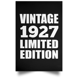 97th Birthday Vintage 1927 Limited Edition - Poster Portrait