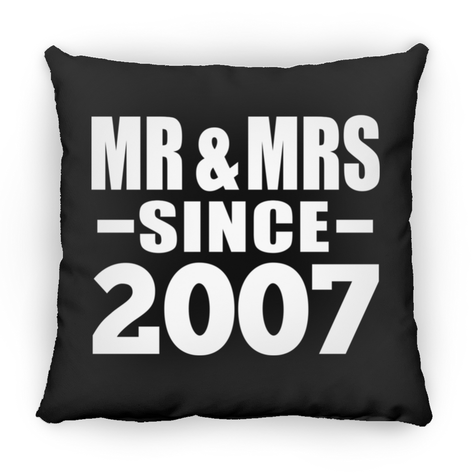 17th Anniversary Mr & Mrs Since 2007 - Throw Pillow Black