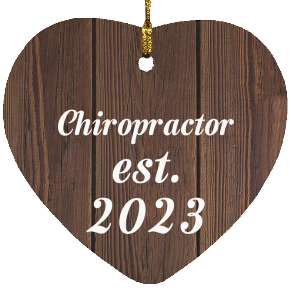 Chiropractor Established Est. 2023 - Heart Ornament D
