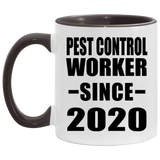 Pest Control Worker Since 2020 - 11oz Accent Mug Black