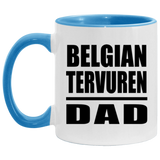 Belgian Tervuren Dad - 11oz Accent Mug Blue