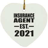 Insurance Agent Established EST. 2021 - Heart Ornament