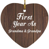 First Year As Grandma & Grandpa - Heart Ornament D