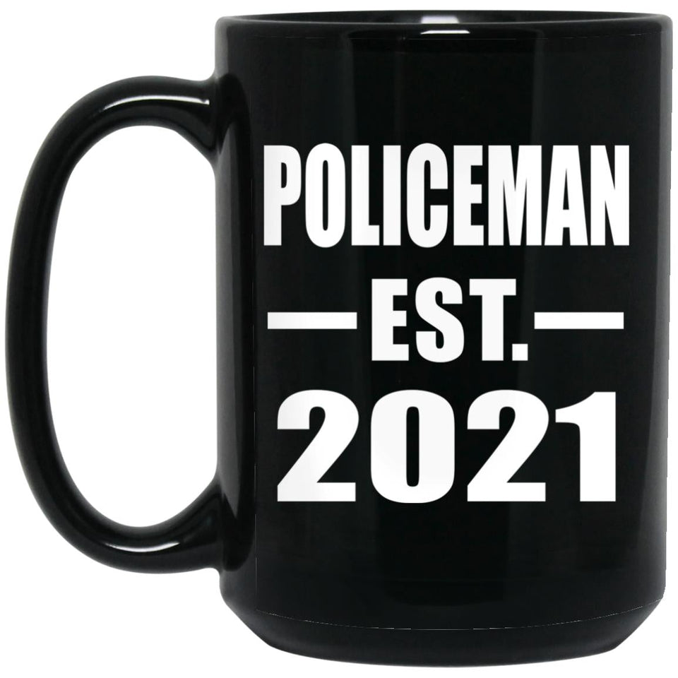 Policeman Established EST. 2021 - 15oz Coffee Mug Black