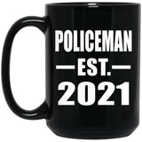 Policeman Established EST. 2021 - 15oz Coffee Mug Black