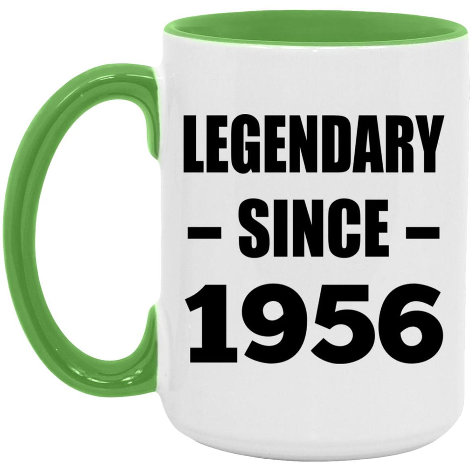 68th Birthday Legendary Since 1956 - 15oz Accent Mug Green