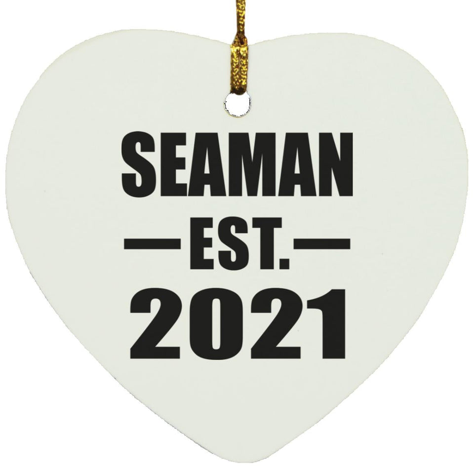 Seaman Established EST. 2021 - Heart Ornament
