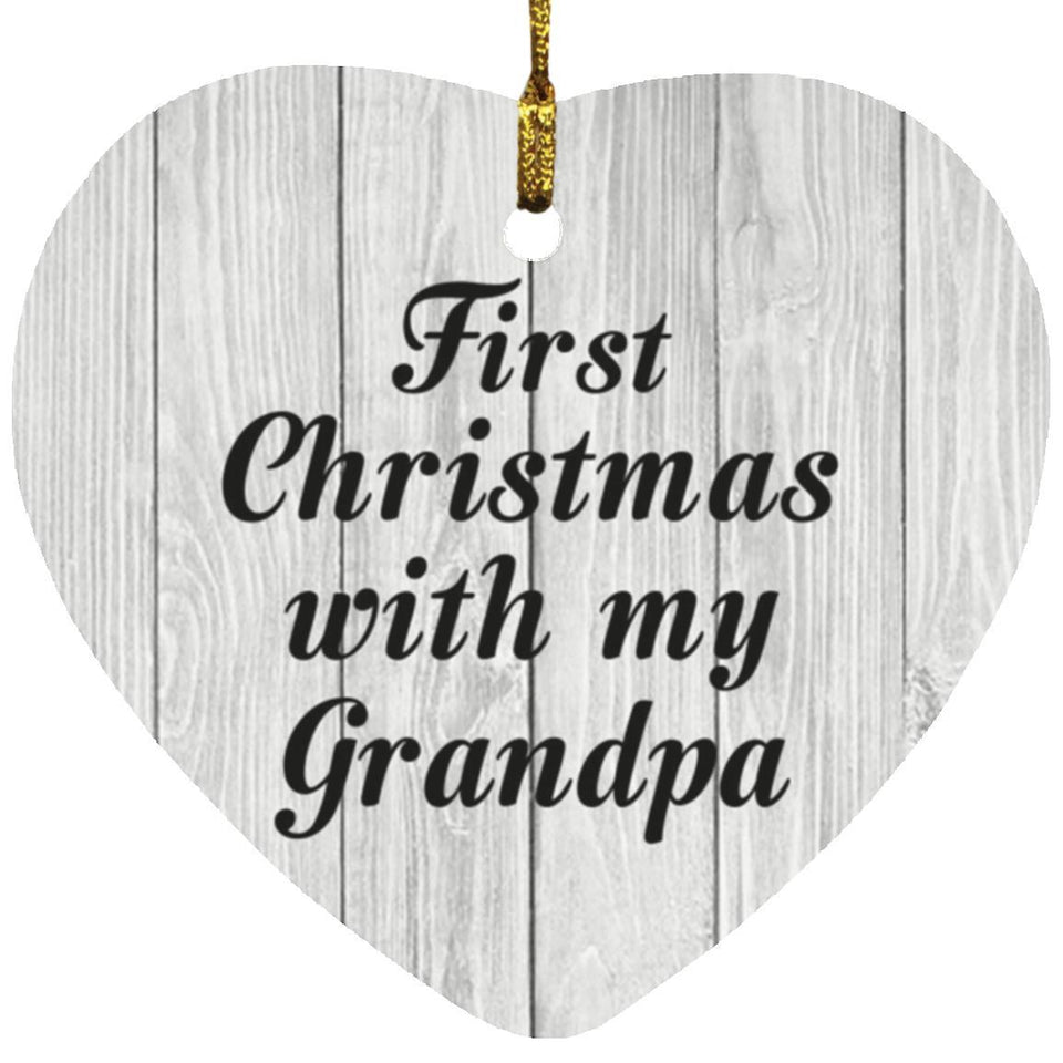 First Christmas With My Grandpa - Heart Ornament F