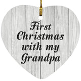First Christmas With My Grandpa - Heart Ornament F
