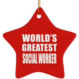 World's Greatest Social Worker - Star Ornament
