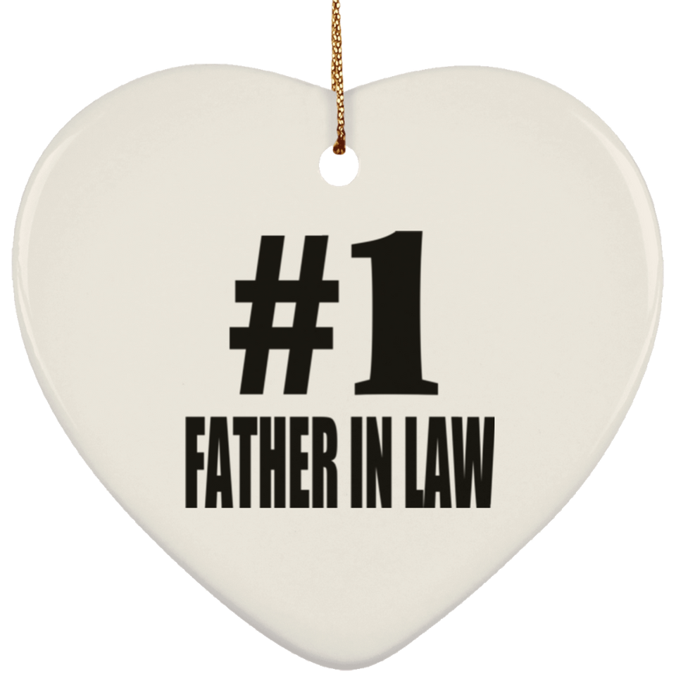 Number One #1 Father In Law - Heart Ornament