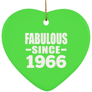 58th Birthday Fabulous Since 1966 - Heart Ornament