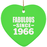 58th Birthday Fabulous Since 1966 - Heart Ornament